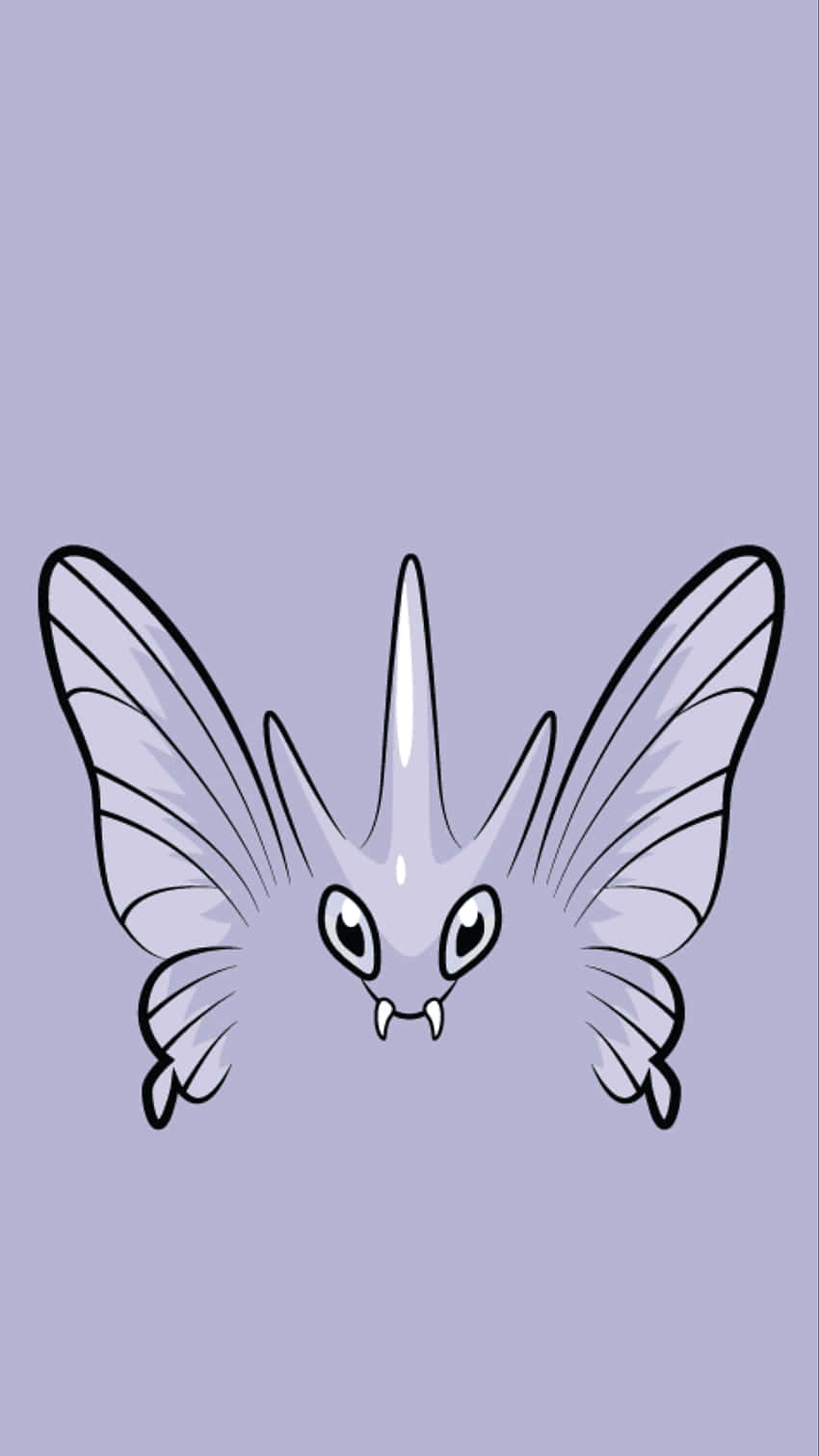 Venomoth, minimalist black outlines, large eyes, HD Phone Wallpaper