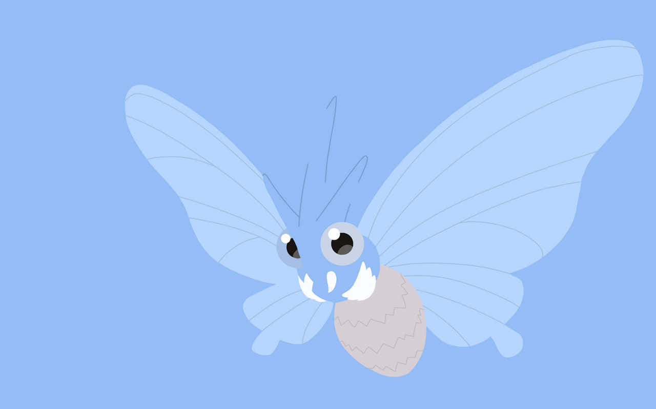 Blue Venomoth, Venomoth, light blue background, HD Desktop Wallpaper
