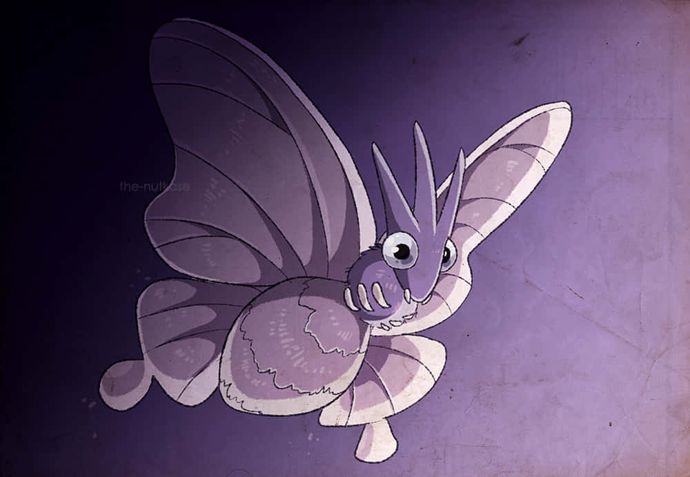 Venomoth, purple, anime creature, SD Desktop Wallpaper