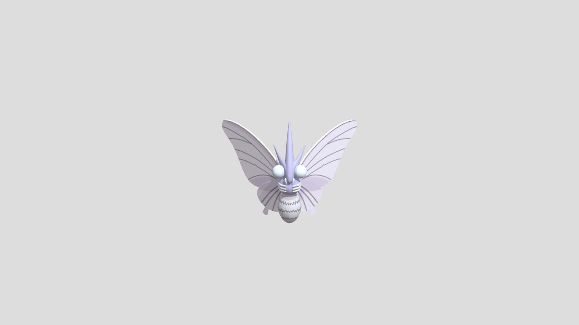 Minimalist 3D Venomoth, purple moth, large eyes, Full HD Desktop Wallpaper