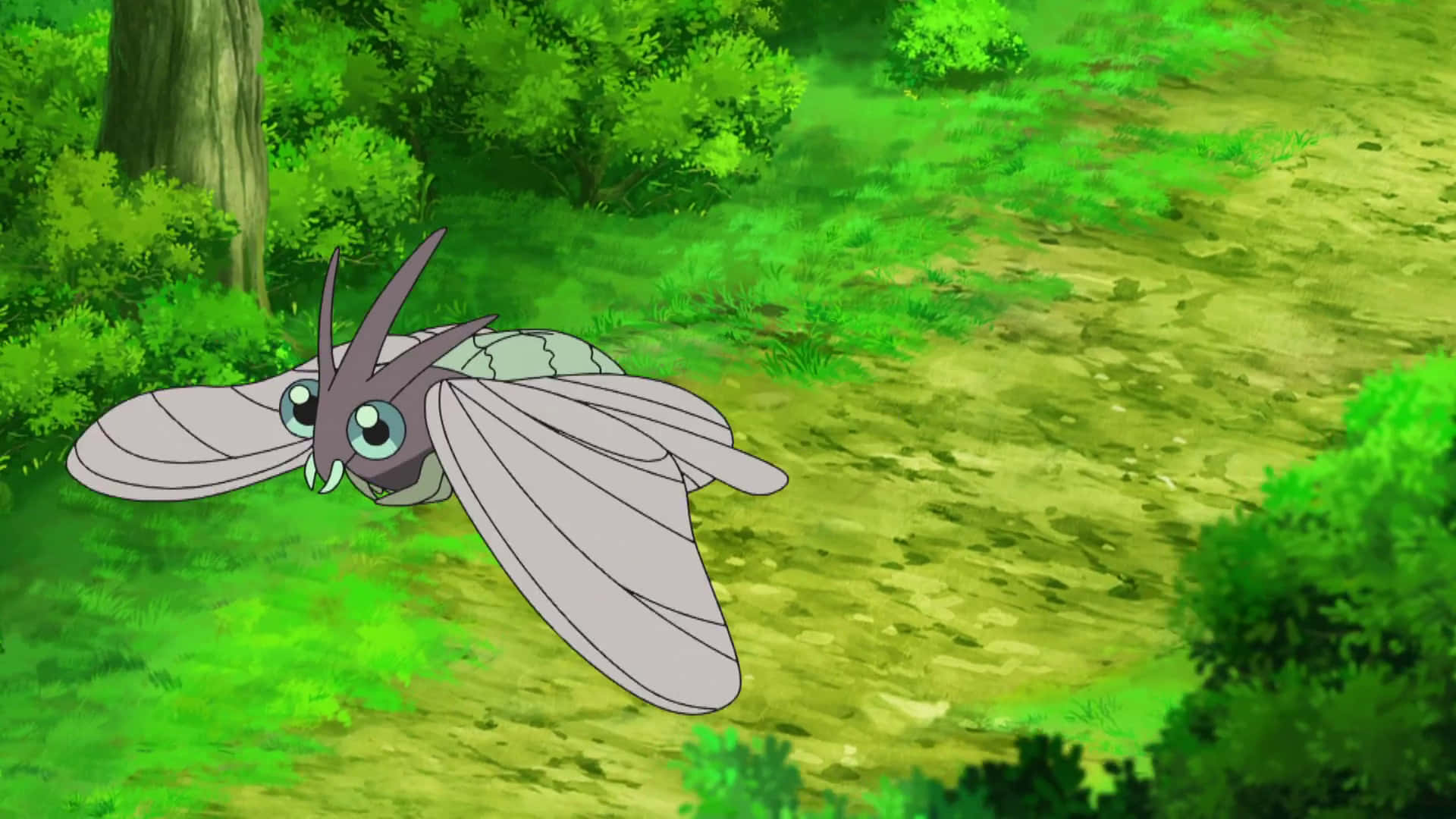 Venomoth, gray, blue eyes, Full HD Desktop Wallpaper