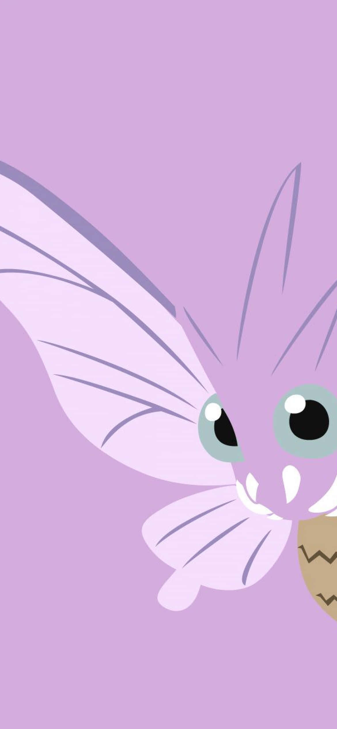 Venomoth, teal eyes, light purple wings, Full HD Phone Wallpaper