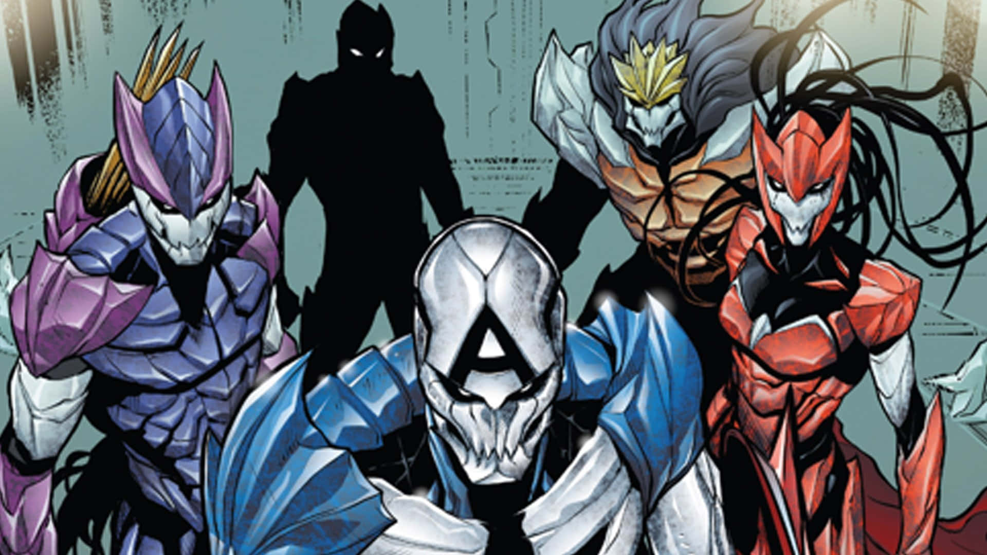 Venomverse, skull masks, armored comic book villains, Full HD Desktop Wallpaper