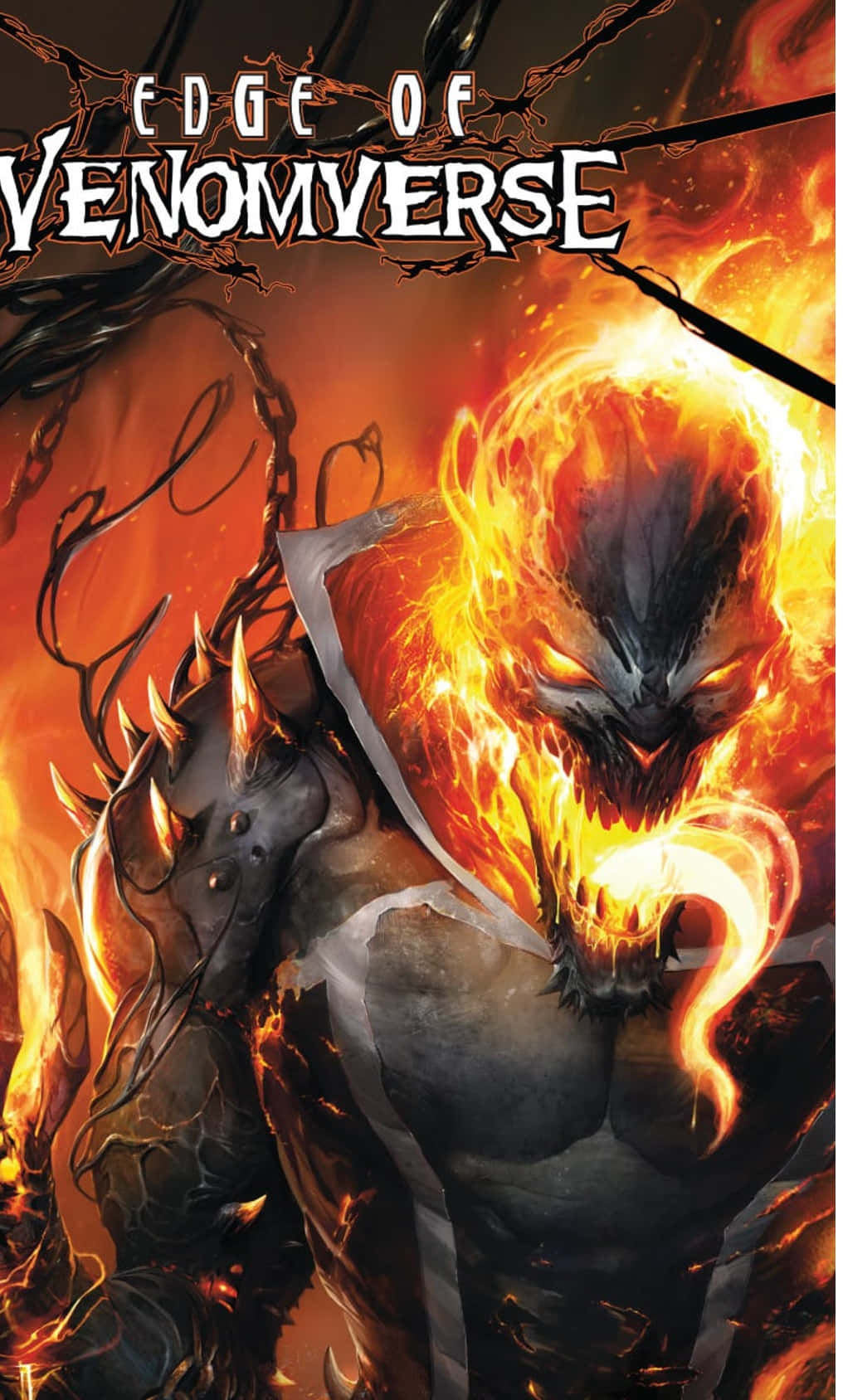 Venomverse, fiery demonic figure, glowing eyes, HD Phone Wallpaper