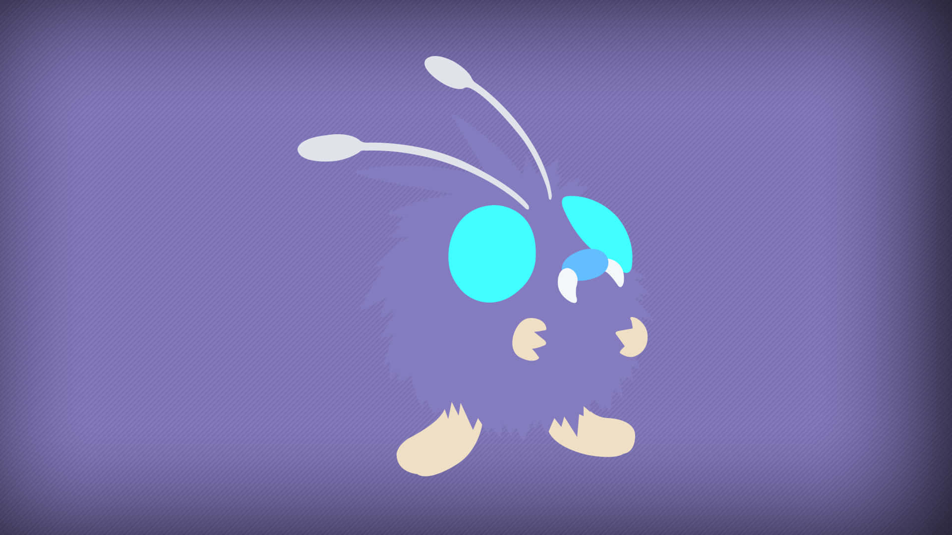 Shiny Venonat, purple background, big blue eyes, Full HD Desktop Wallpaper