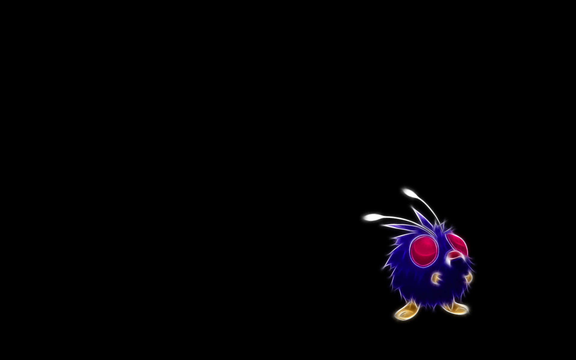 Venonat, glowing blue, red eyes, Full HD Desktop Wallpaper