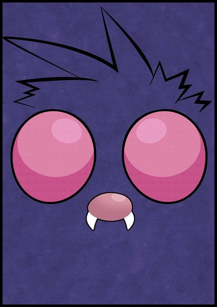 Venonat, pink eyes, sharp fangs, SD Phone Wallpaper