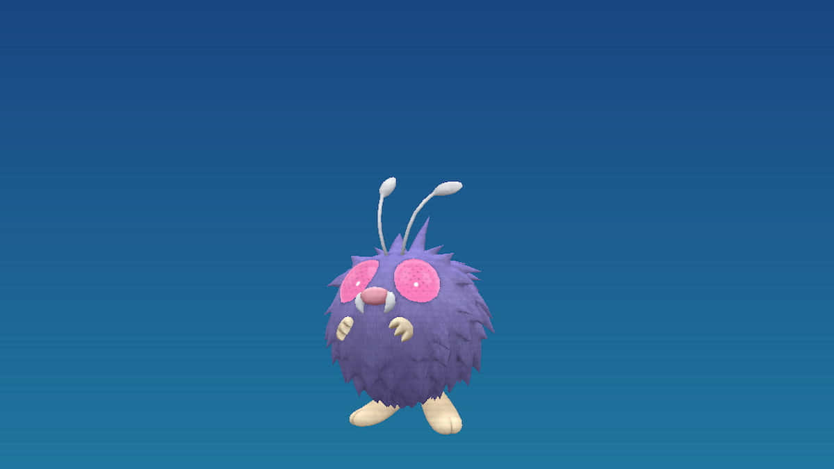 Venonat, blue gradient background, purple, SD Desktop Wallpaper