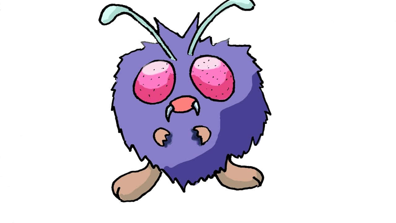 Venonat, fluffy, purple, HD Desktop Wallpaper