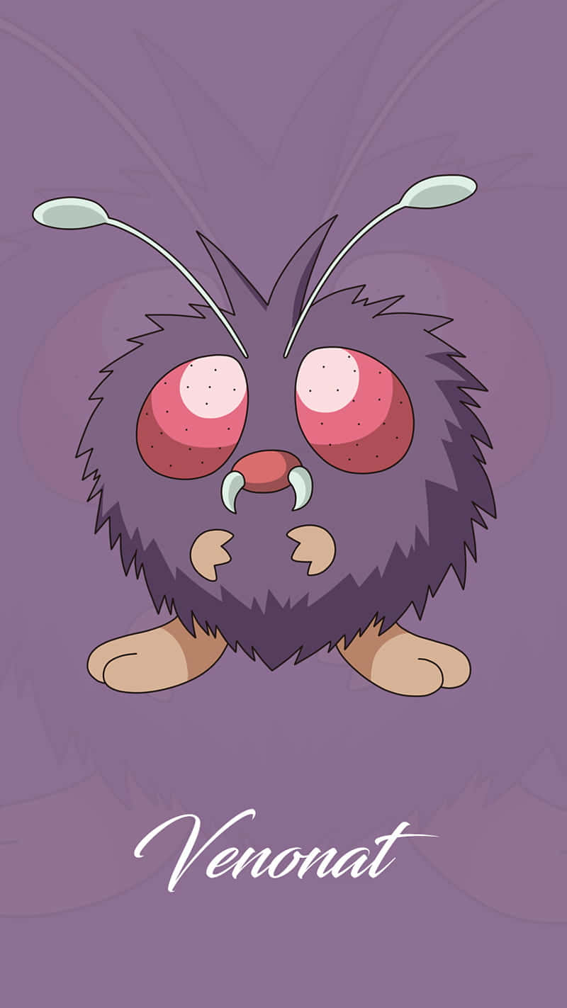 Venonat, purple, red eyes, HD Phone Wallpaper