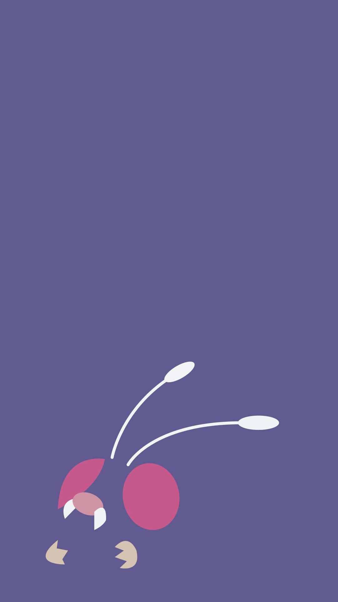 Venonat, purple background, pink and white, Full HD Phone Wallpaper