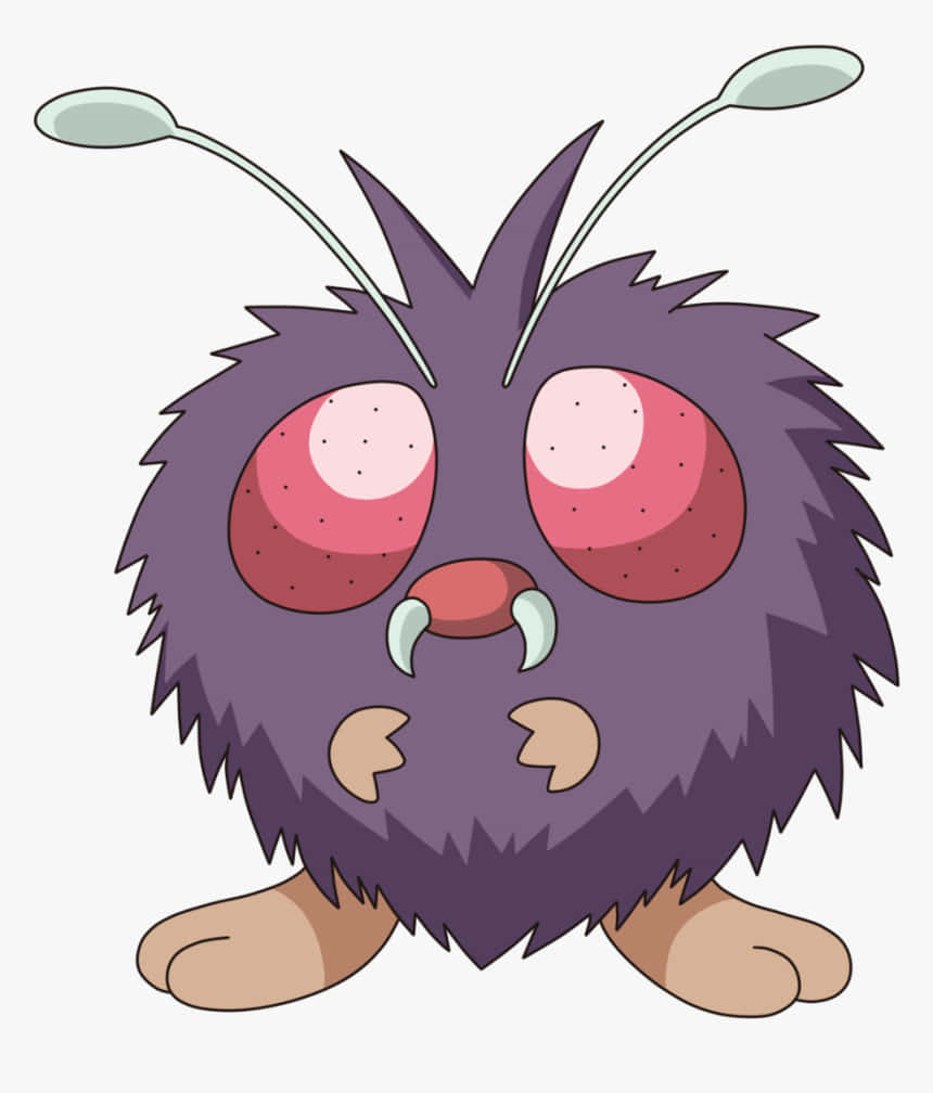 Venonat, fluffy purple, large pink eyes, SD Phone Wallpaper