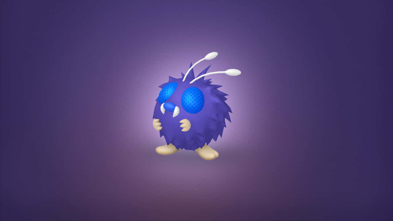 Shiny Venonat, glowing, deep purple background, HD Desktop Wallpaper
