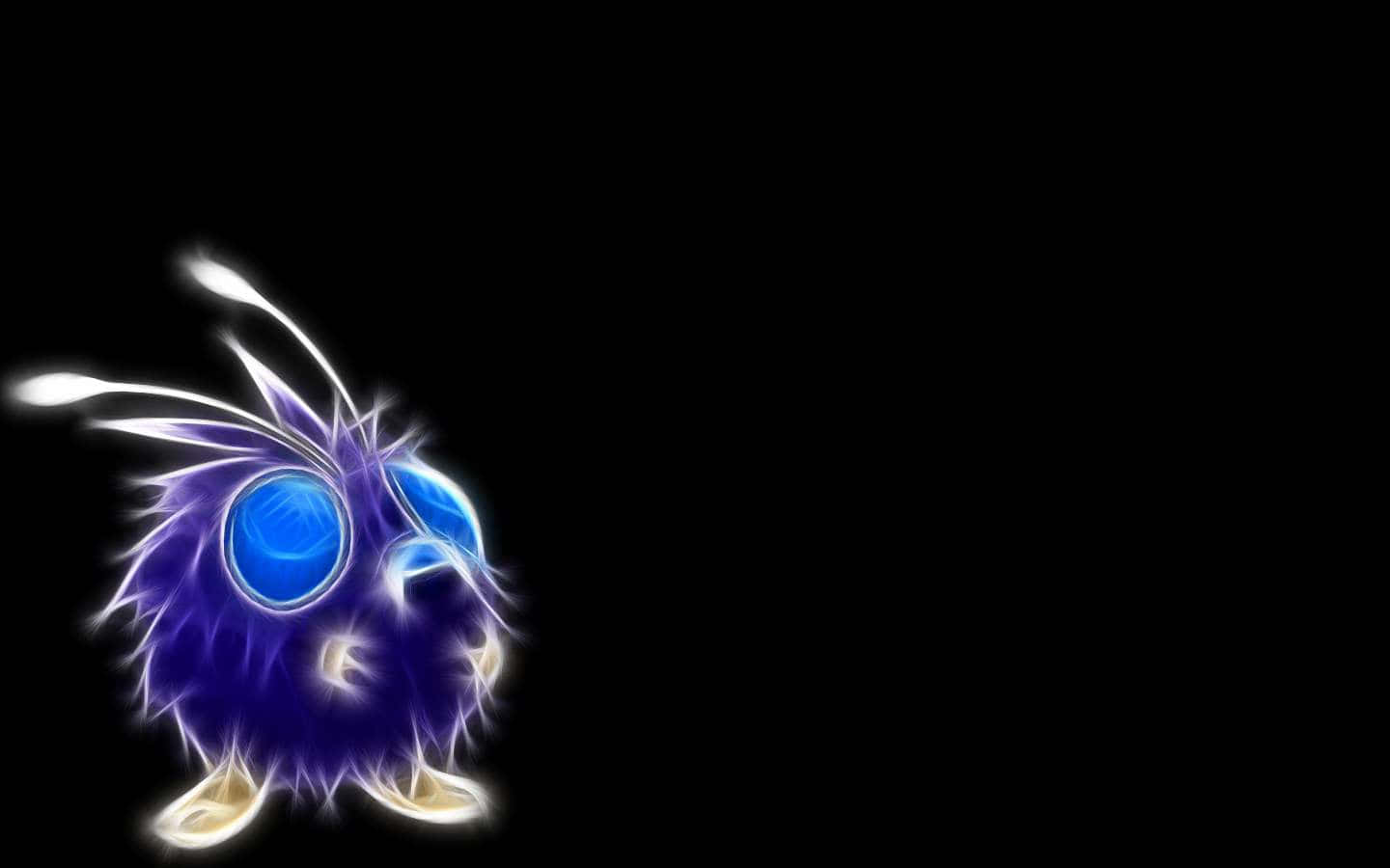 Shiny Venonat, glowing purple, blue eyes, HD Desktop Wallpaper