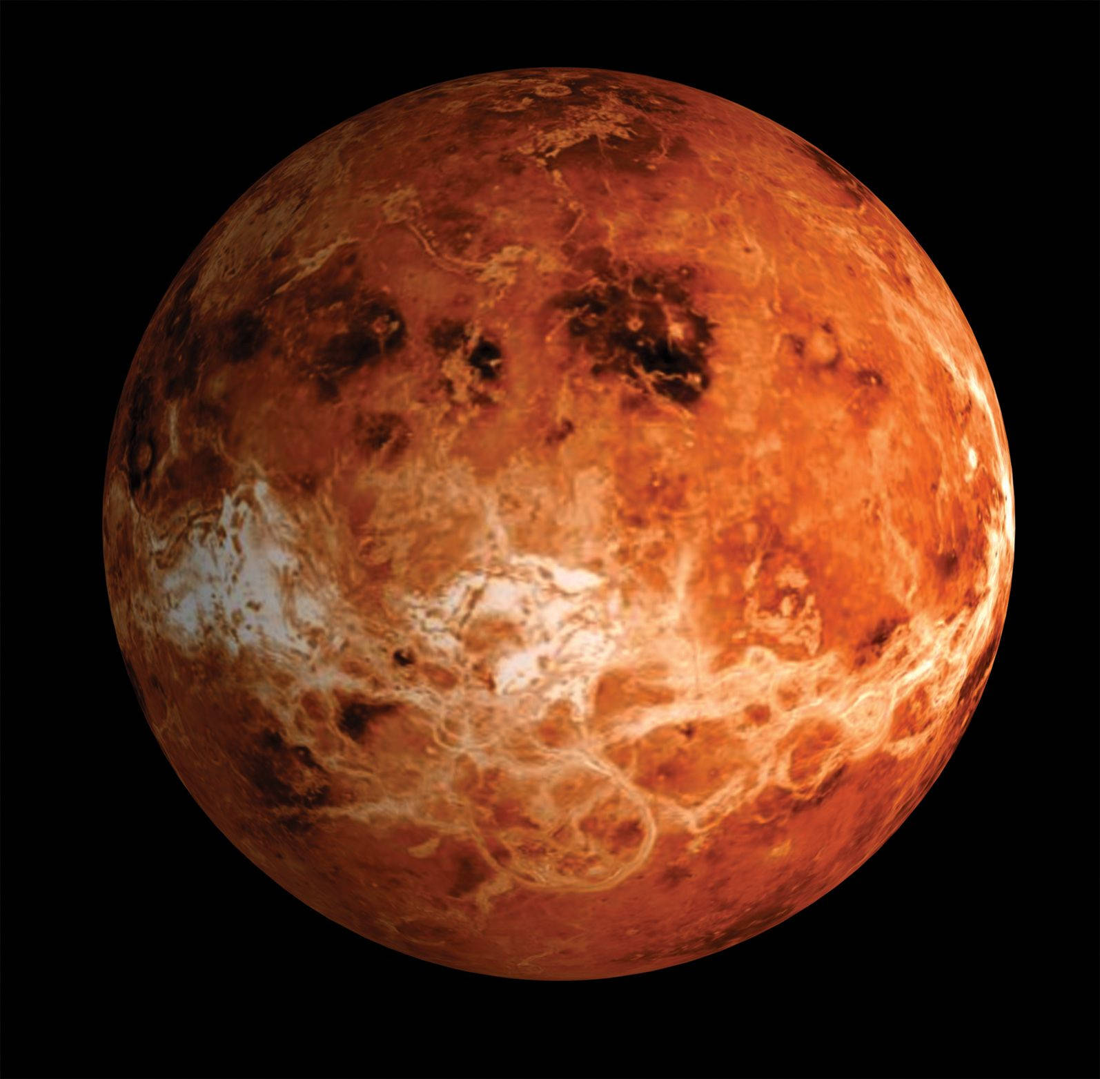 Venus, orange planet, swirling white clouds, HD Desktop Wallpaper