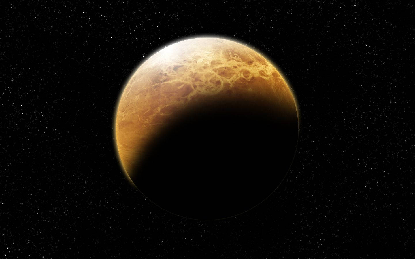 Venus, half crescent, shadow, HD Desktop Wallpaper