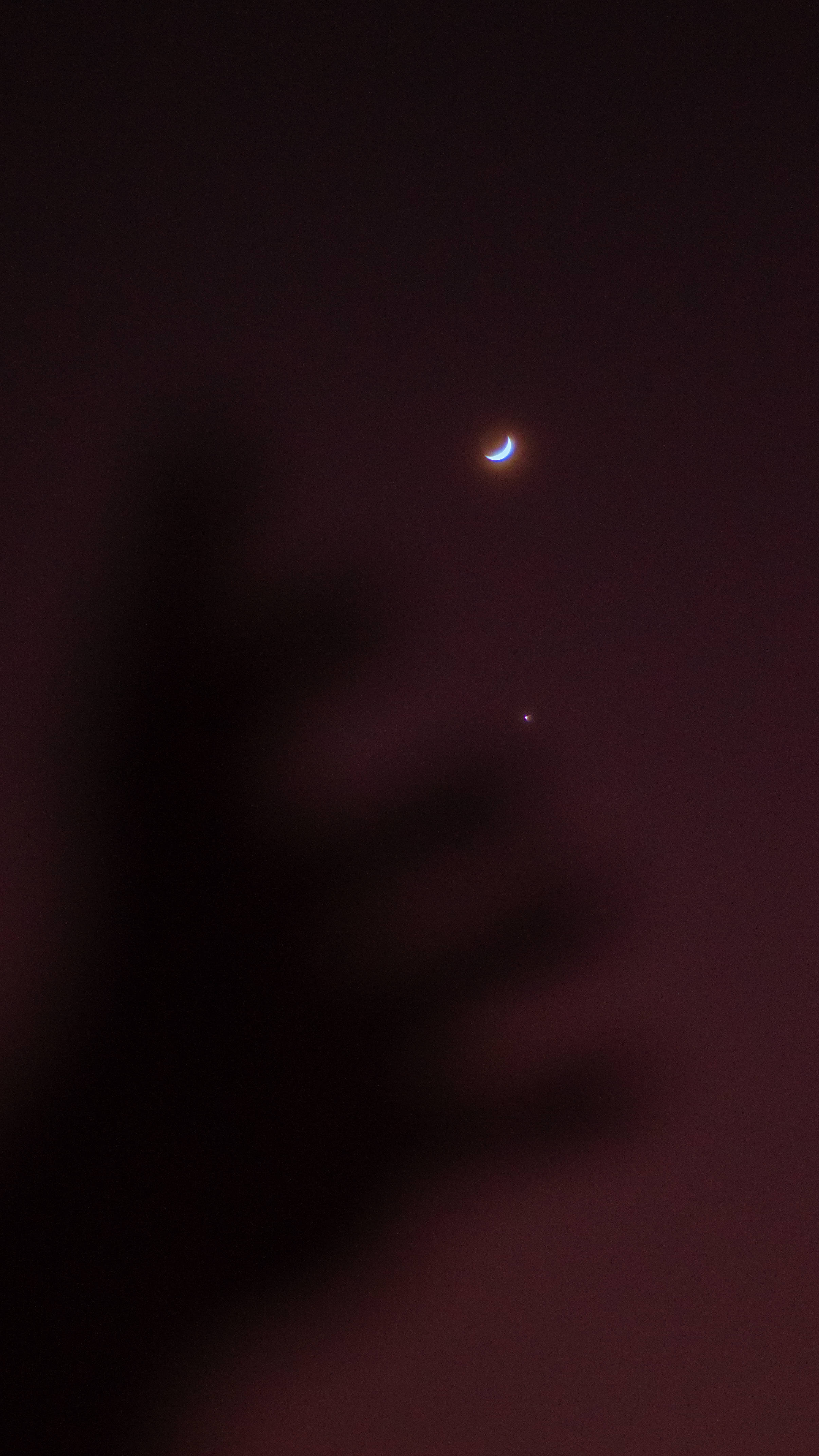 Venus, aesthetic moon, glowing crescent moon, 4K Phone Wallpaper
