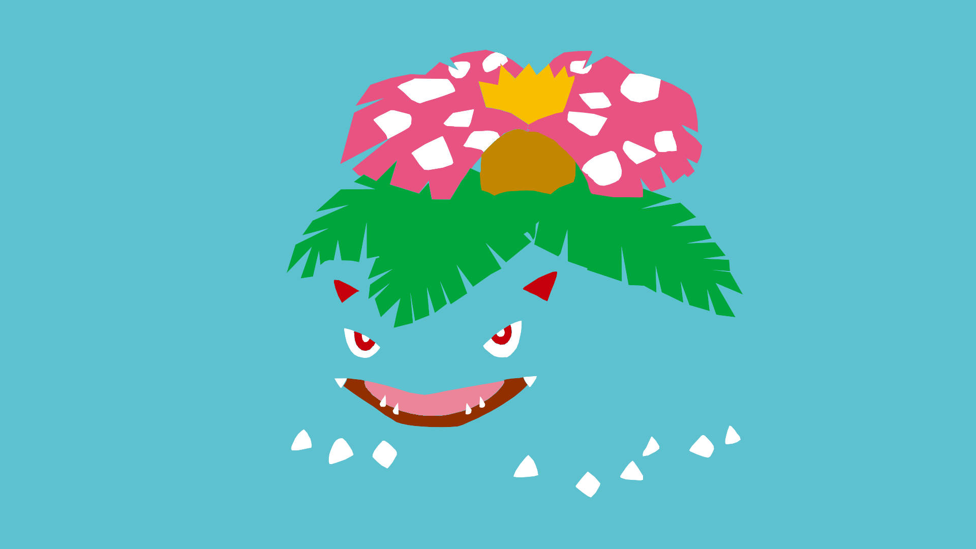 Venusaur, blue outline, toes, Full HD Desktop Wallpaper