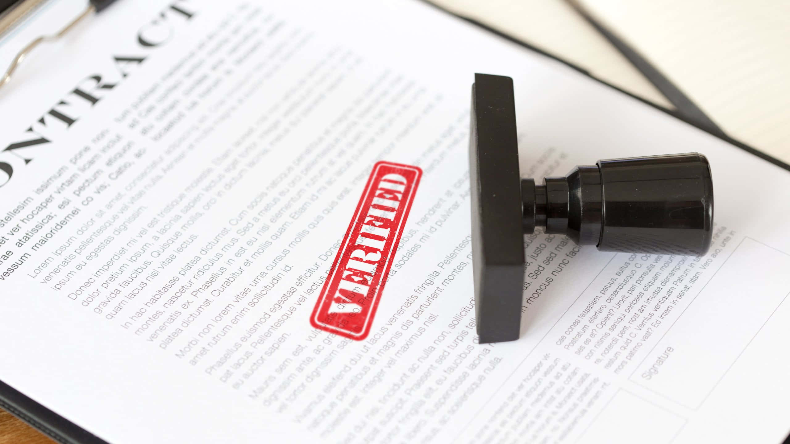 VERIFIED, black stamp, red seal, 2K Desktop Wallpaper