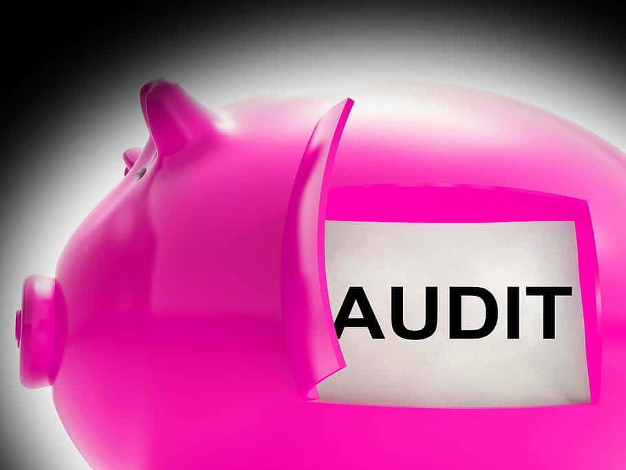 Verified Piggy Bank Audit, bright pink, audit label, SD Desktop Wallpaper