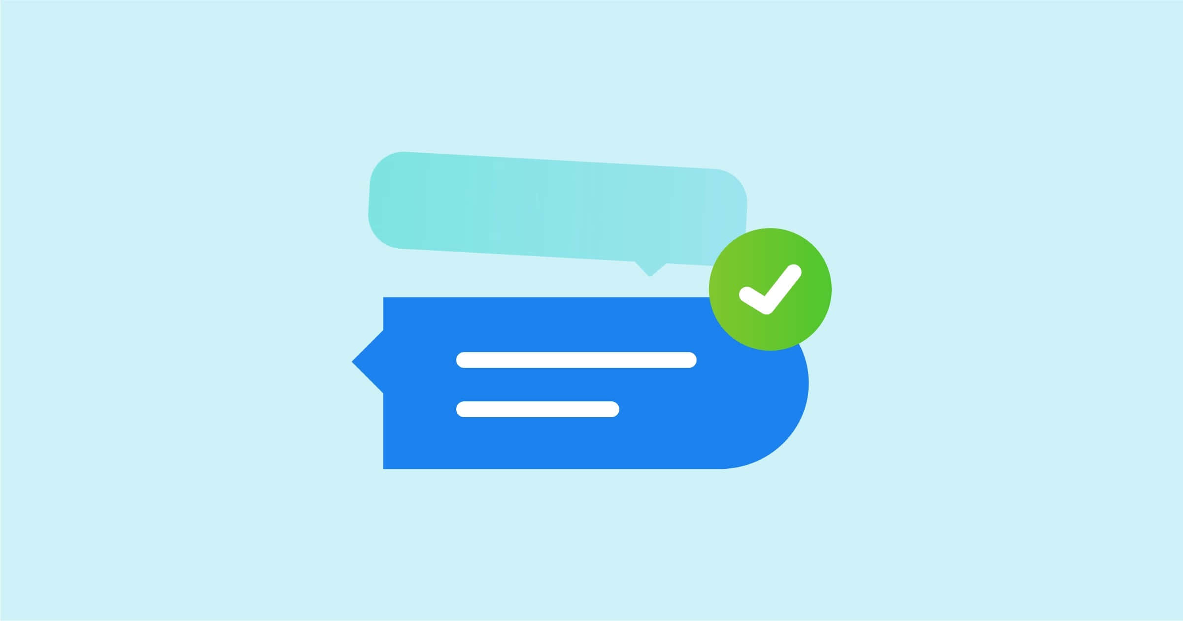 blue speech bubble, teal speech bubble, checkmark, Full HD Desktop Wallpaper