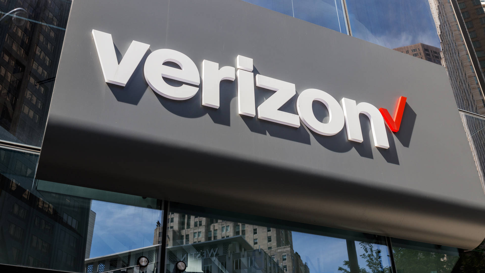 Verizon, gray Verizon sign, white lettering, Full HD Desktop Wallpaper
