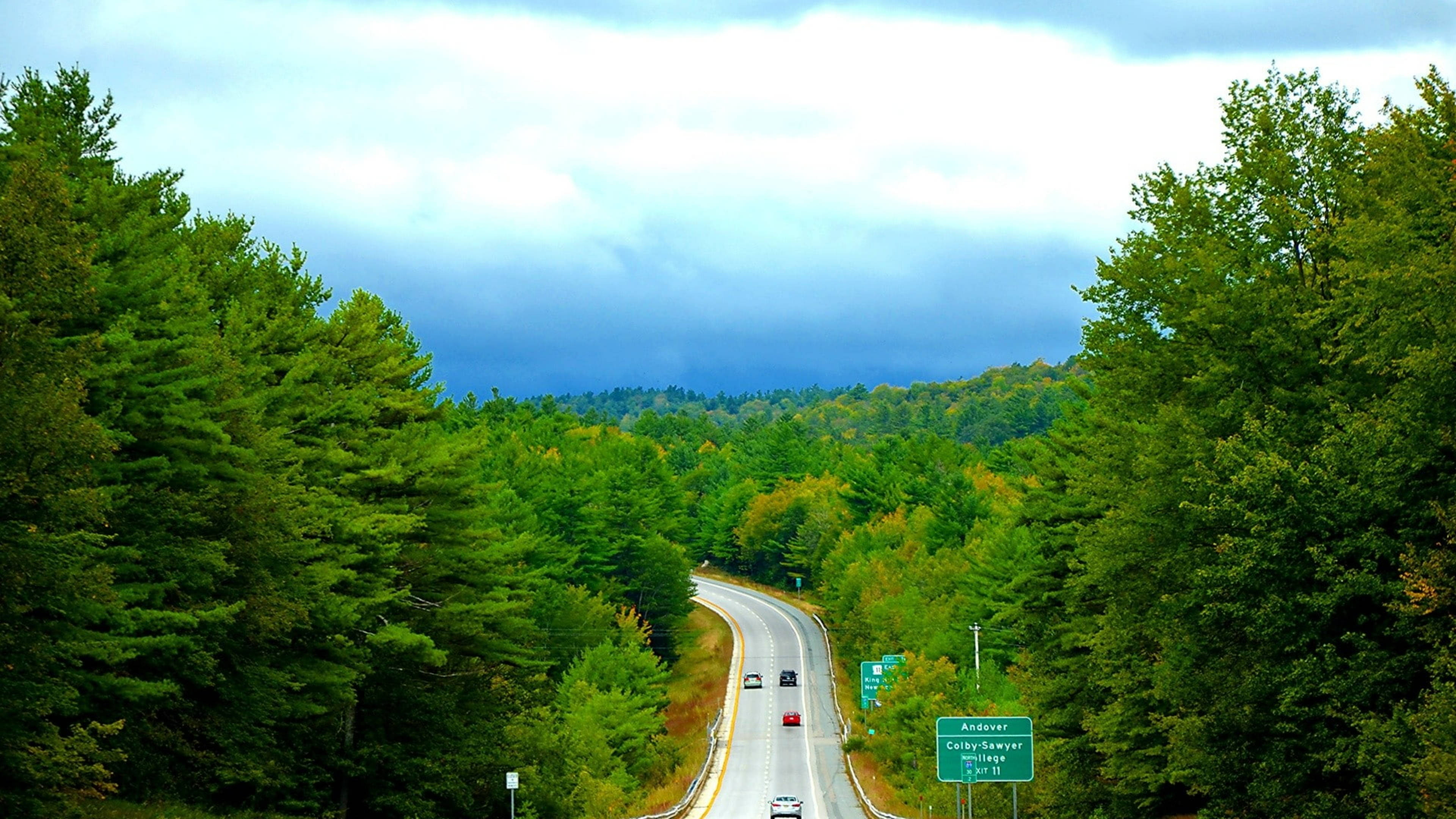 Vermont, forest road, lush green forest, 4K Desktop Wallpaper
