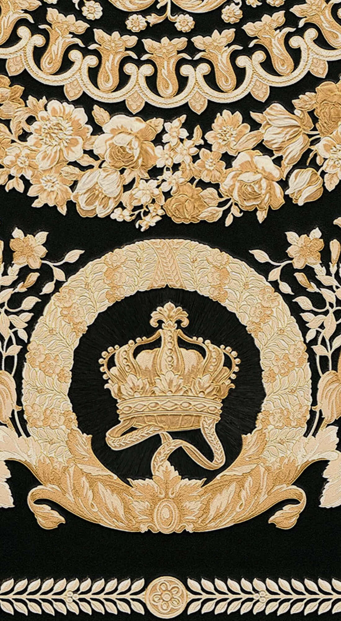 Versace iPhone, golden crown, laurel wreath, Full HD Phone Wallpaper