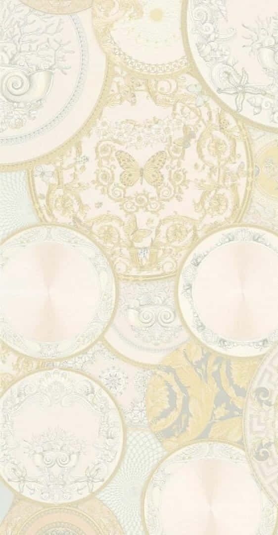 Versace, iPhone, ornate circular medallions, SD Phone Wallpaper