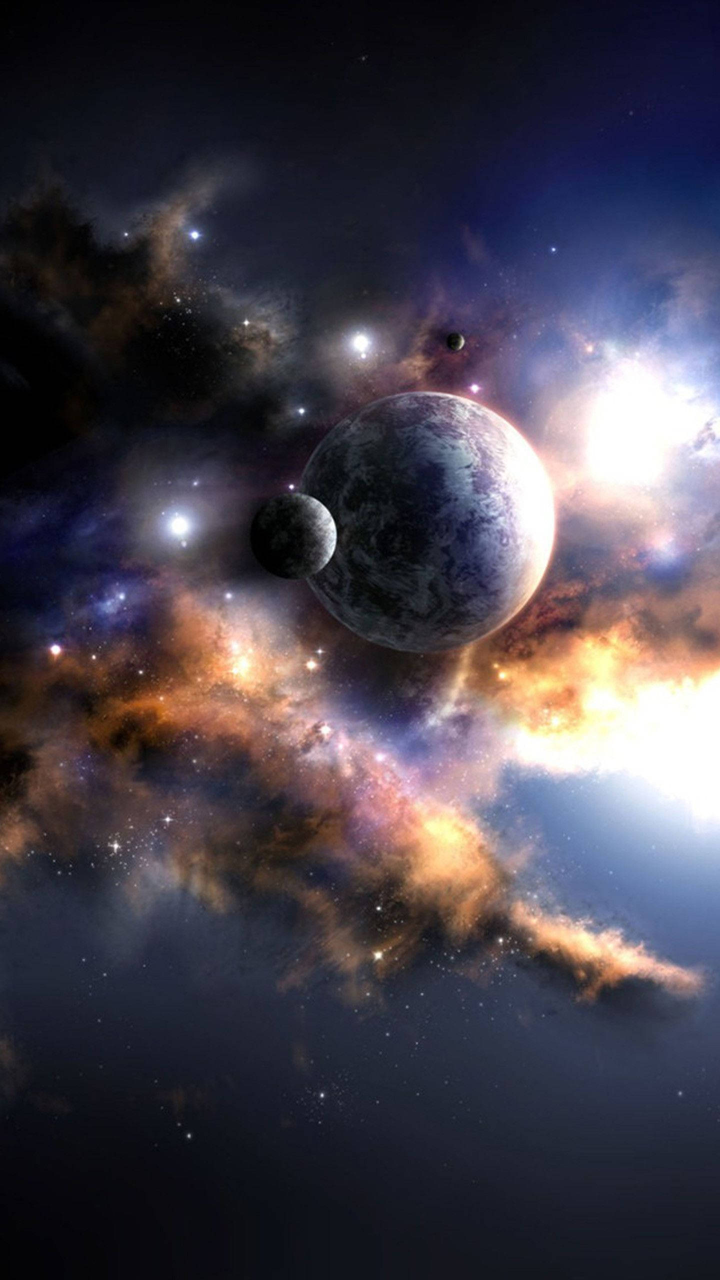 Vertical, heavenly bodies, planet, 2K Phone Wallpaper