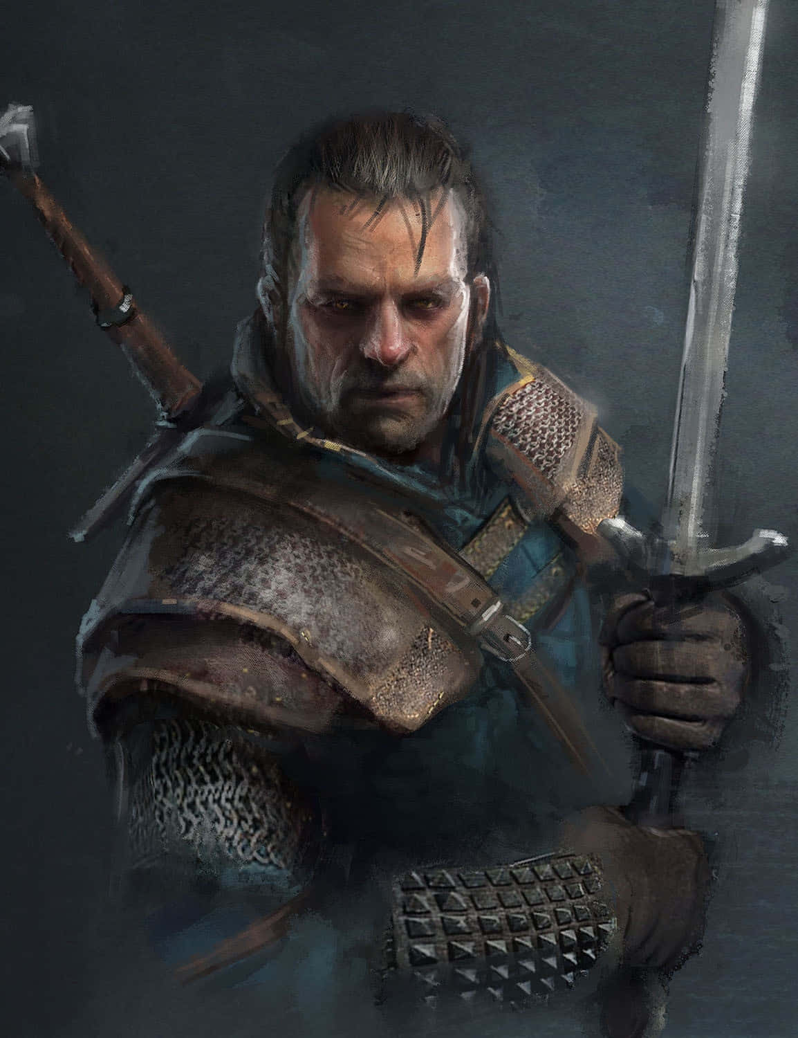 Vesemir, witcher, burning castle, HD Phone Wallpaper