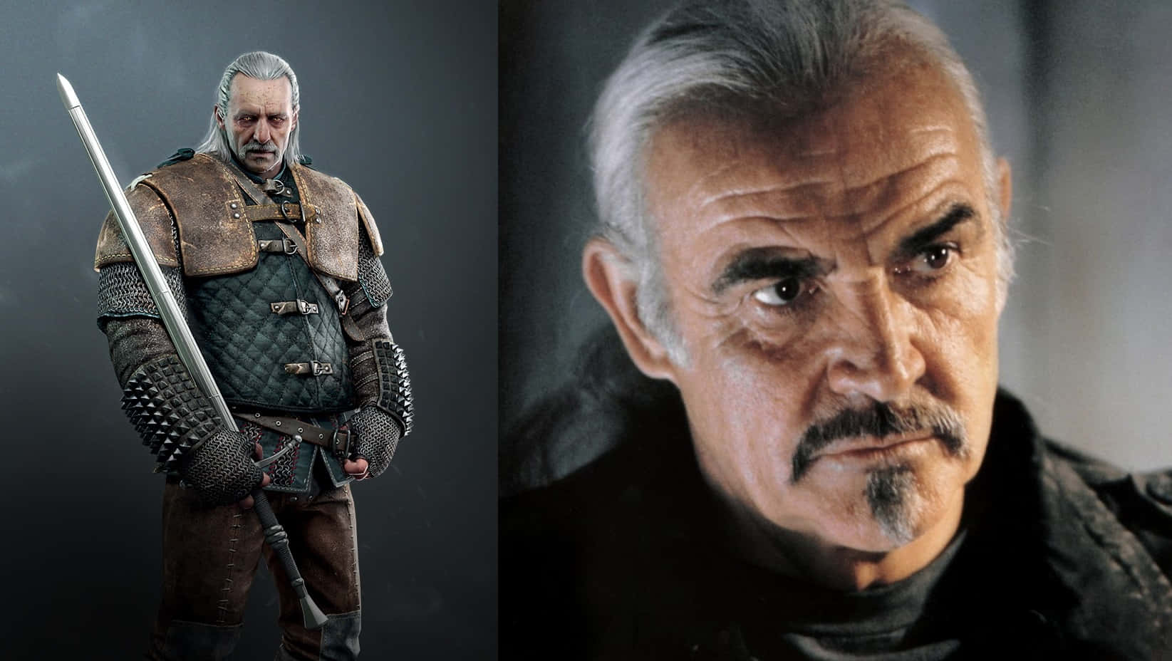 Vesemir, silver hair, sword, HD Desktop Wallpaper