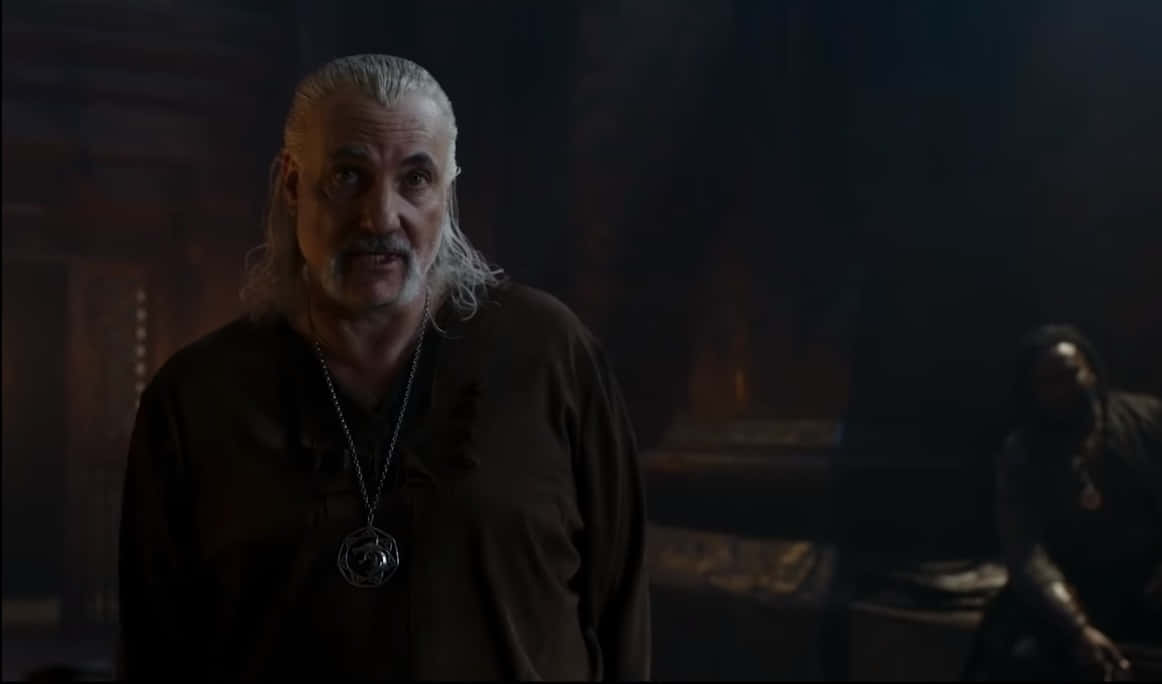 Vesemir, grizzled man, long white hair, SD Desktop Wallpaper