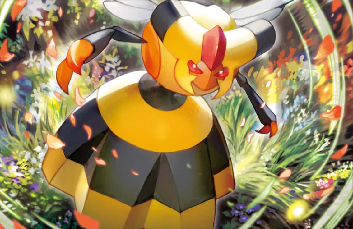 Vespiquen, anime, yellow and black segments, SD Desktop Wallpaper