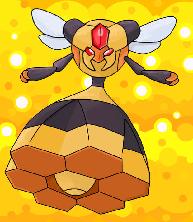 Vespiquen, hexagonal honeycomb body, red gem eyes, SD Phone Wallpaper