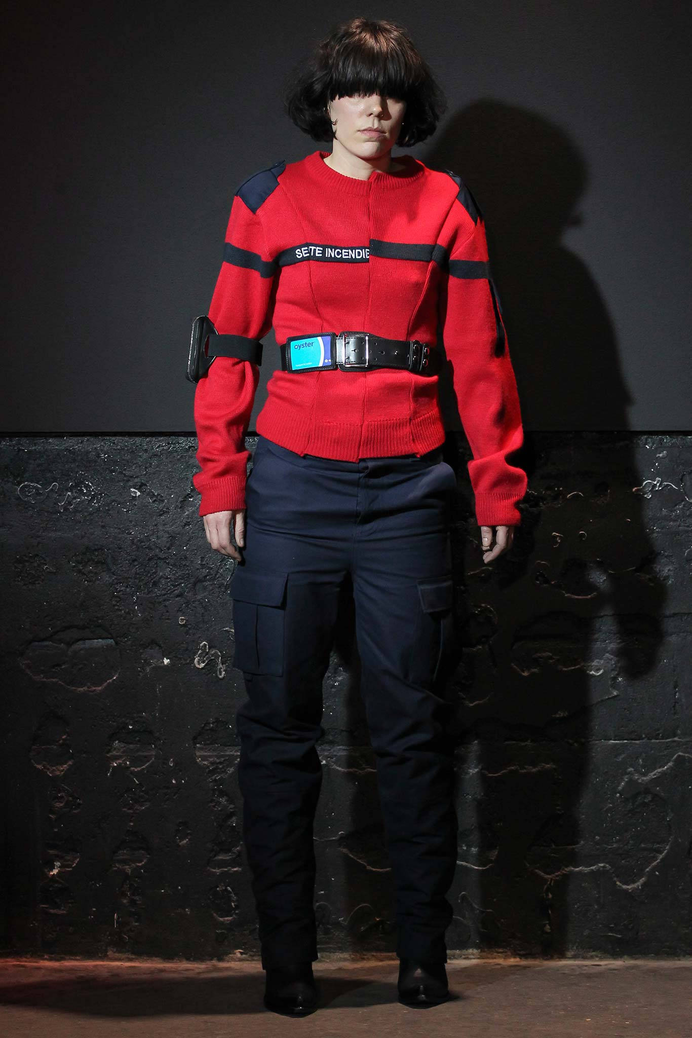Vetements, red sweater, black stripes, Full HD Phone Wallpaper