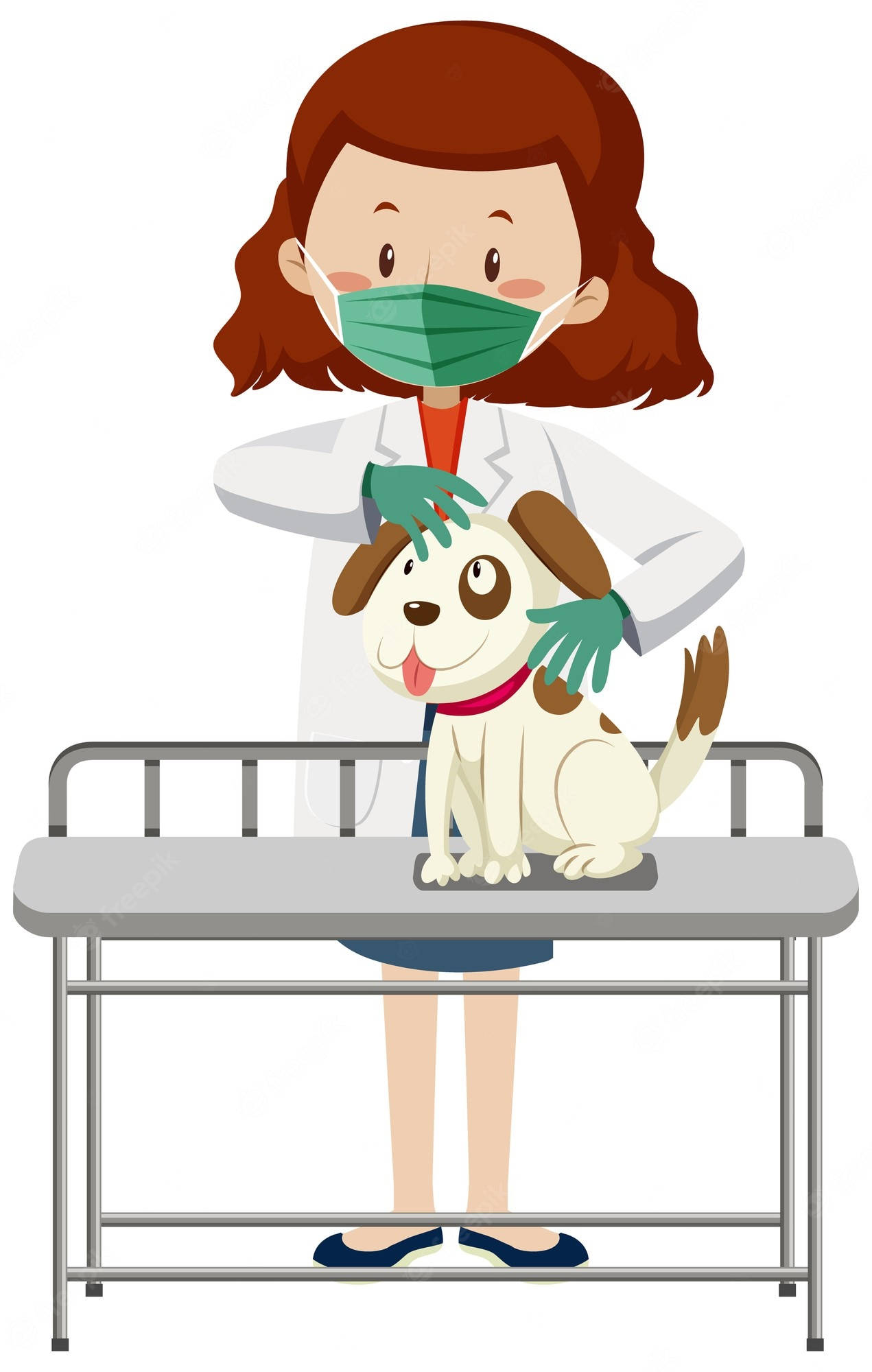 cartoon veterinarian, mask, gloves, Full HD Phone Wallpaper