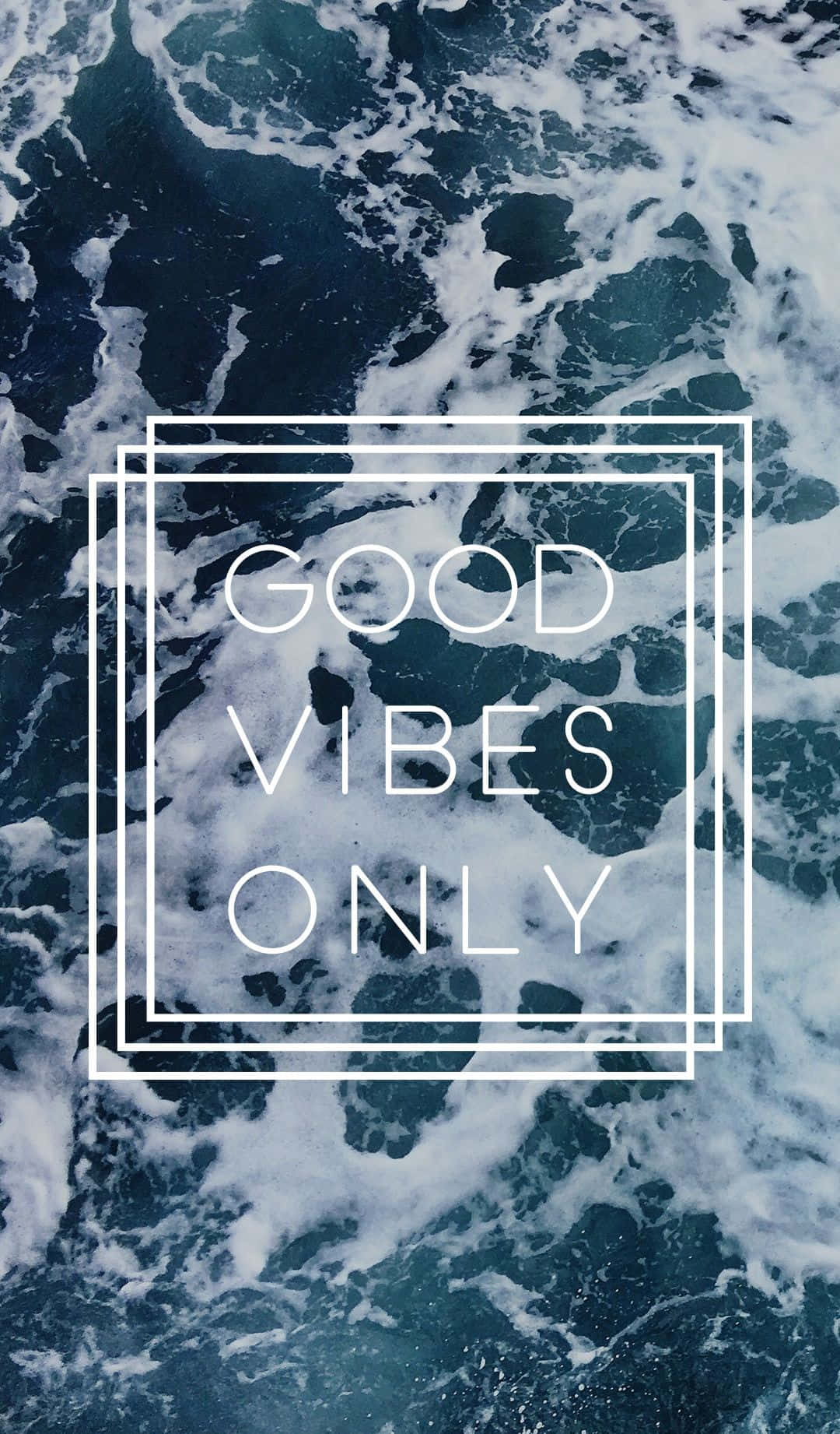 Sea Water Good Vibes iPhone, foamy ocean waves, dark blue sea, HD Phone Wallpaper