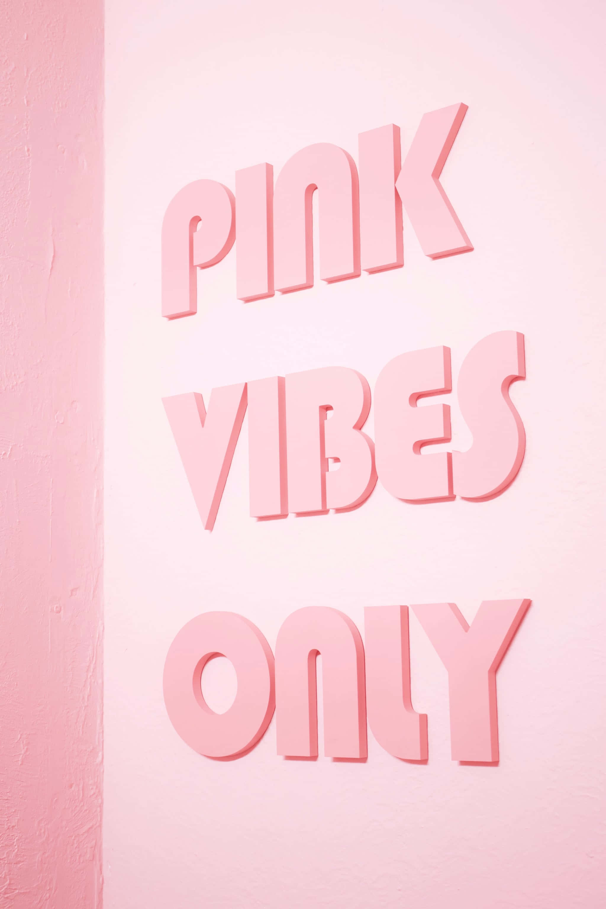 3D Pink Vibes iPhone, pink vibes, textured pastel pink wall, 2K Phone Wallpaper