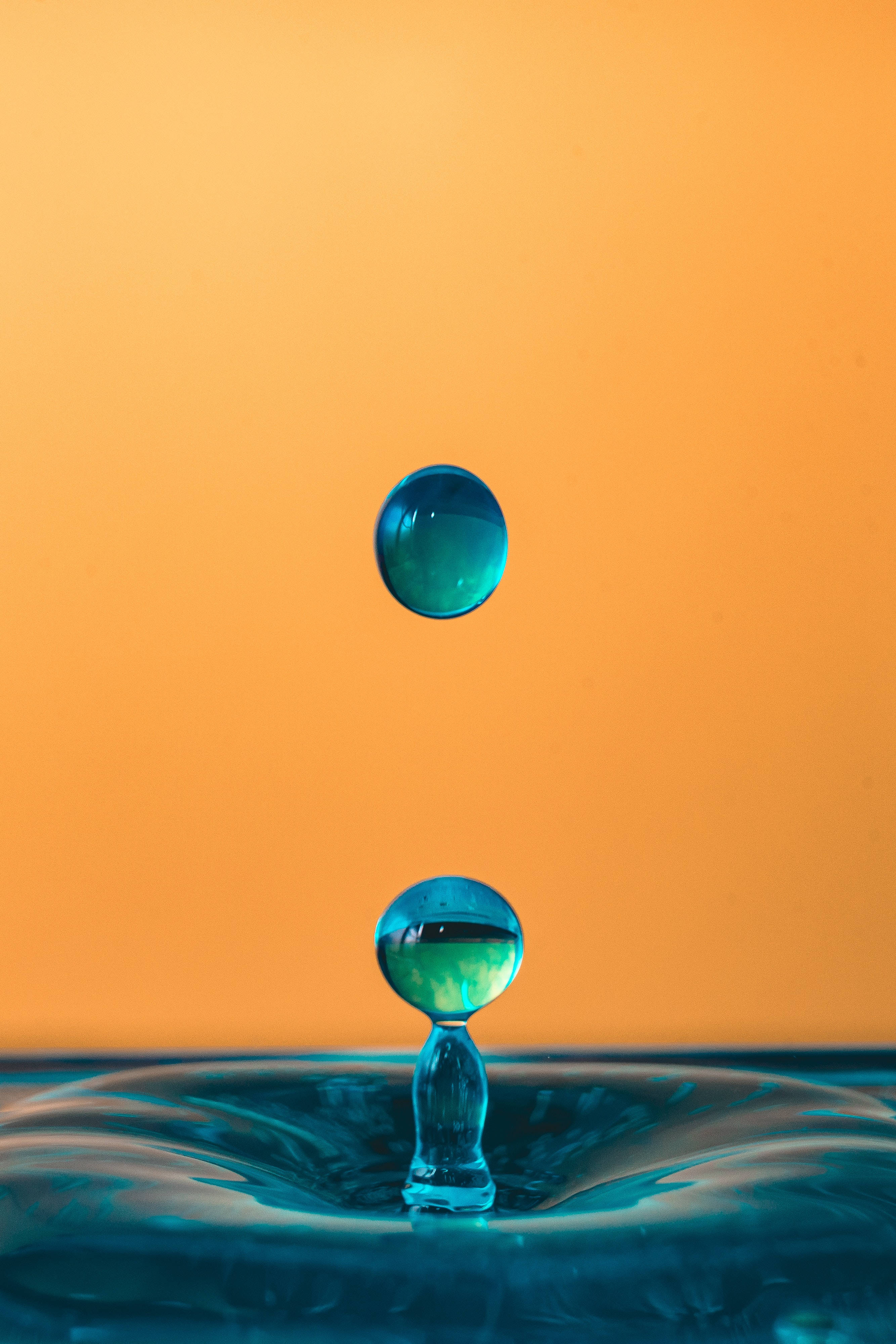 iPhone, orange, blue, 4K Phone Wallpaper
