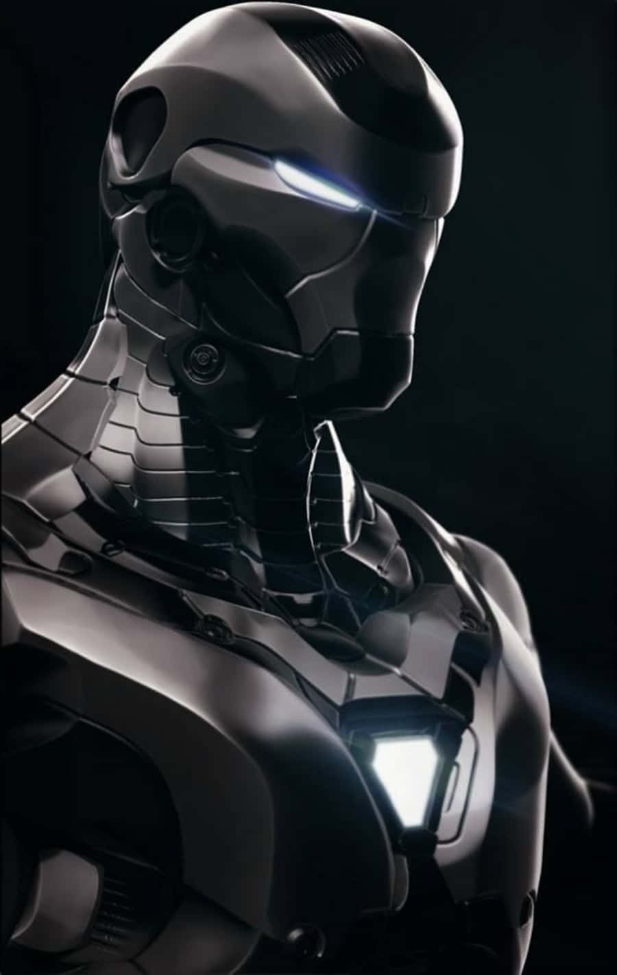 Vibranium Suit, silver, glowing blue eyes, HD Phone Wallpaper