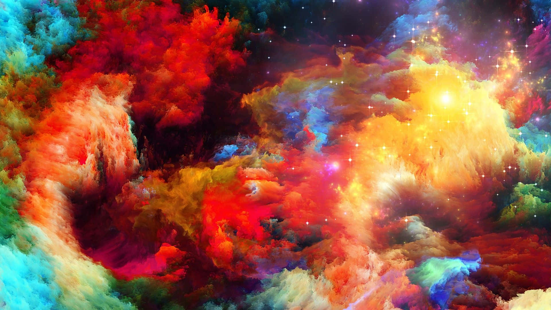 Vibrant Super Amoled, cosmic nebula, fiery reds, Full HD Desktop Wallpaper