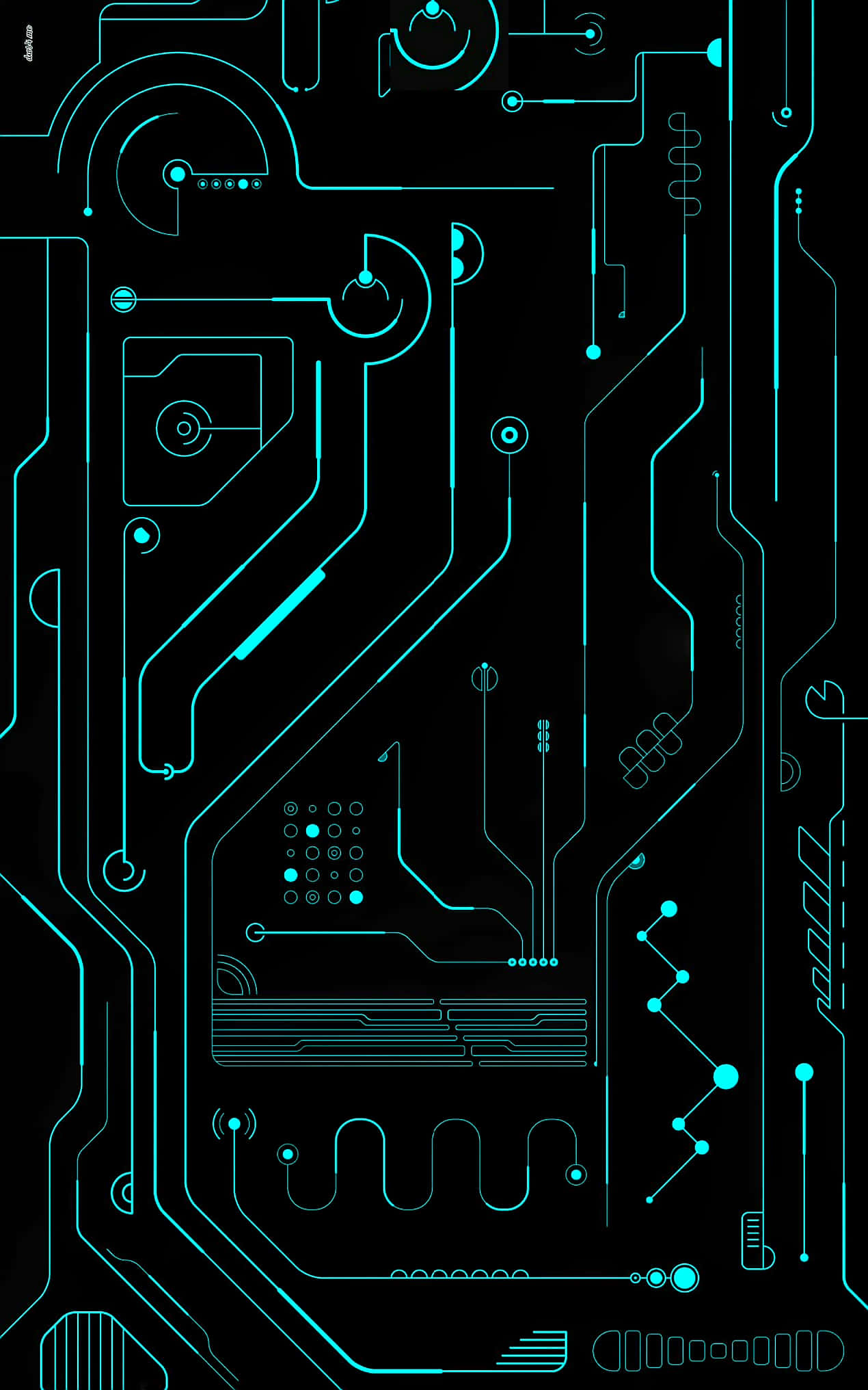 Vibrant Super Amoled, cyan, circuit board pattern, Full HD Phone Wallpaper