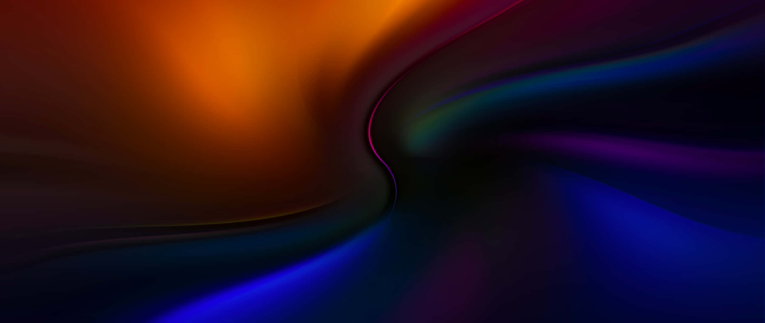 Super Amoled, orange and blue gradients, smooth digital tunnel, 2K Desktop Wallpaper