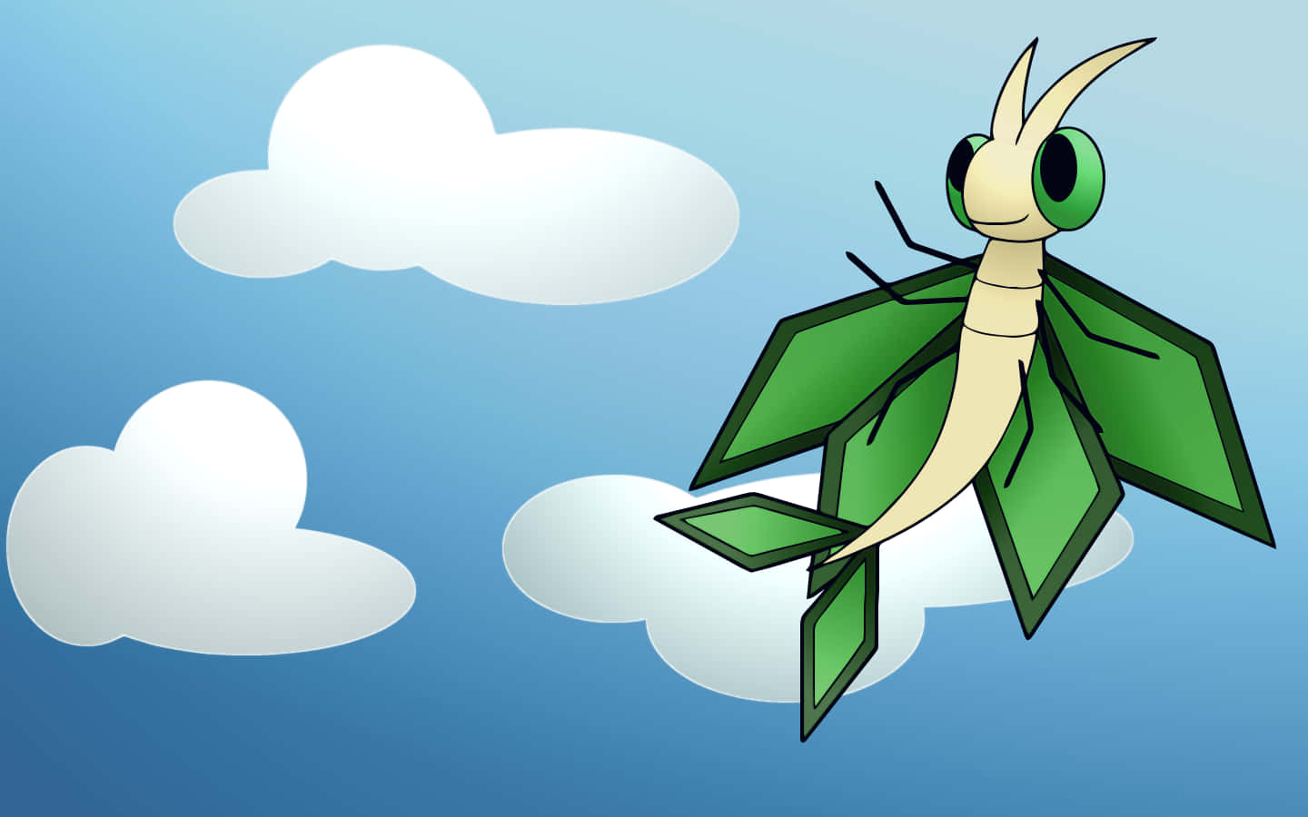 Vibrava, green wings, large eyes, HD Desktop Wallpaper