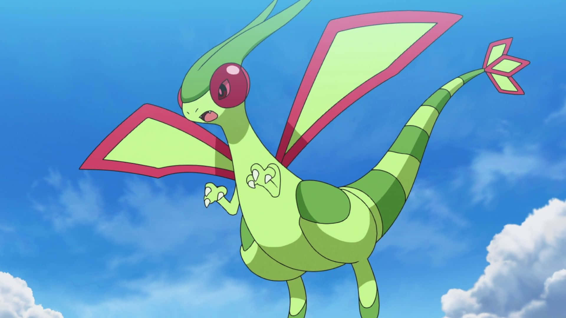 Vibrava, green, pink-edged wings, Full HD Desktop Wallpaper