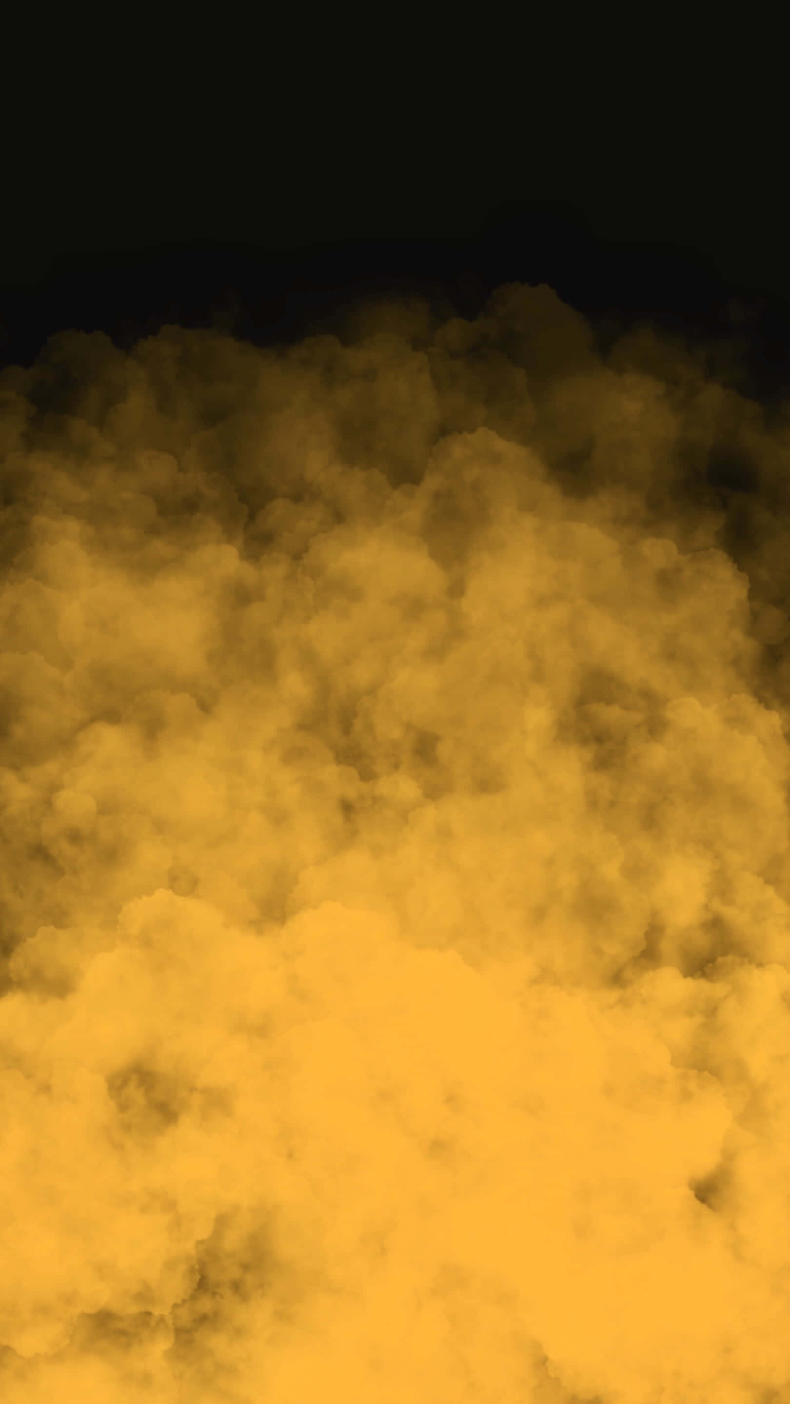 golden-yellow smoke, stark black background, voluminous, 2K Phone Wallpaper