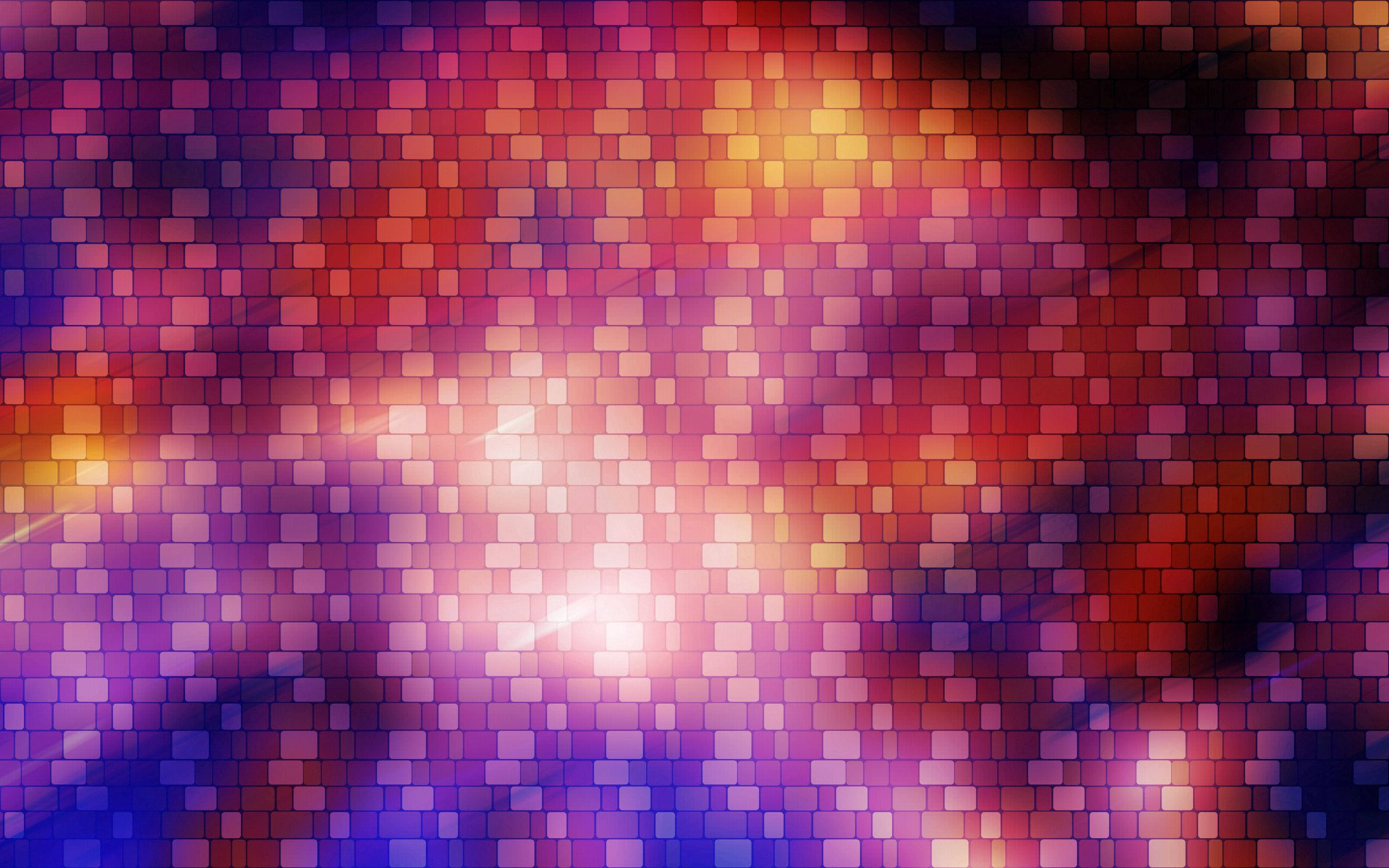 Vibrant Digital Bricks, glowing squares, purple, 2K Desktop Wallpaper