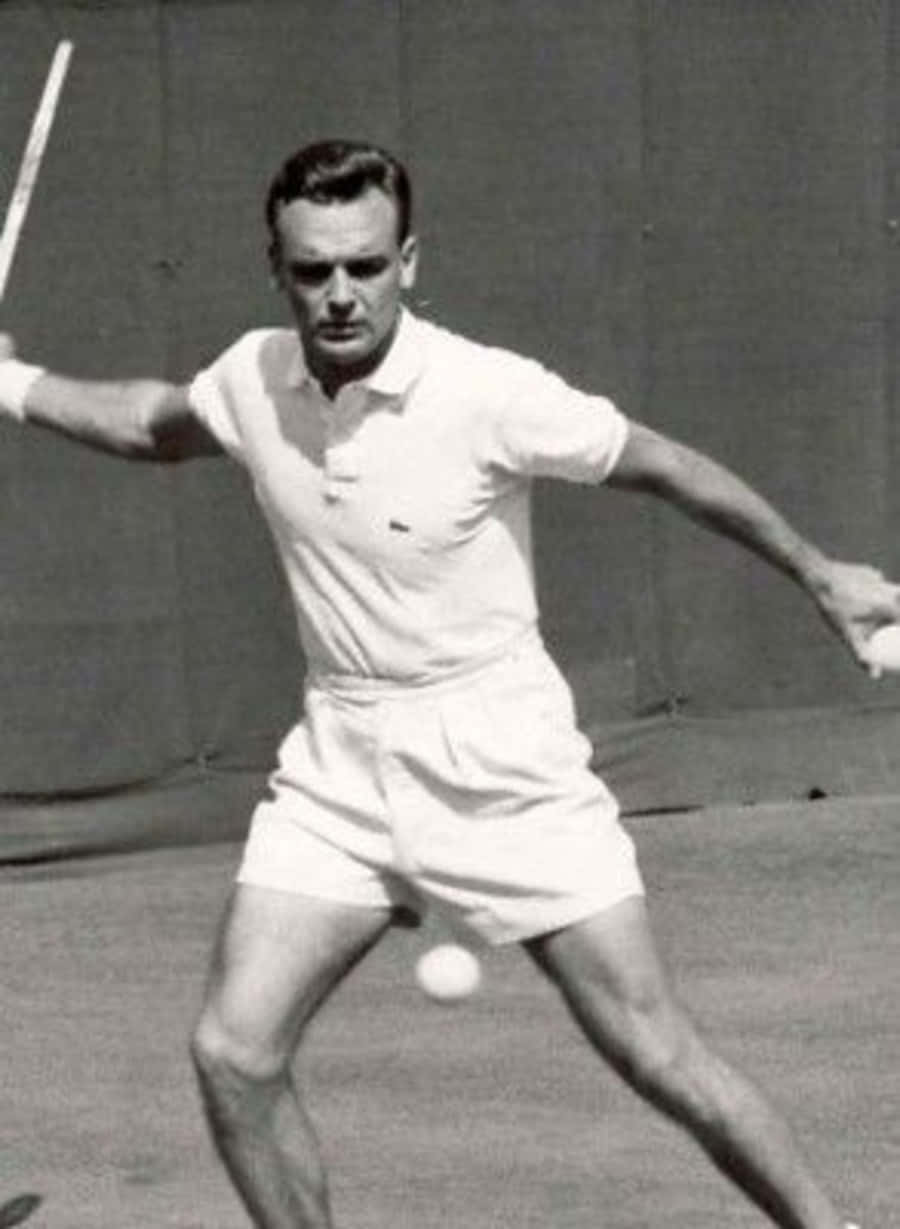 Vic Seixas, tennis player, black and white photo, SD Phone Wallpaper