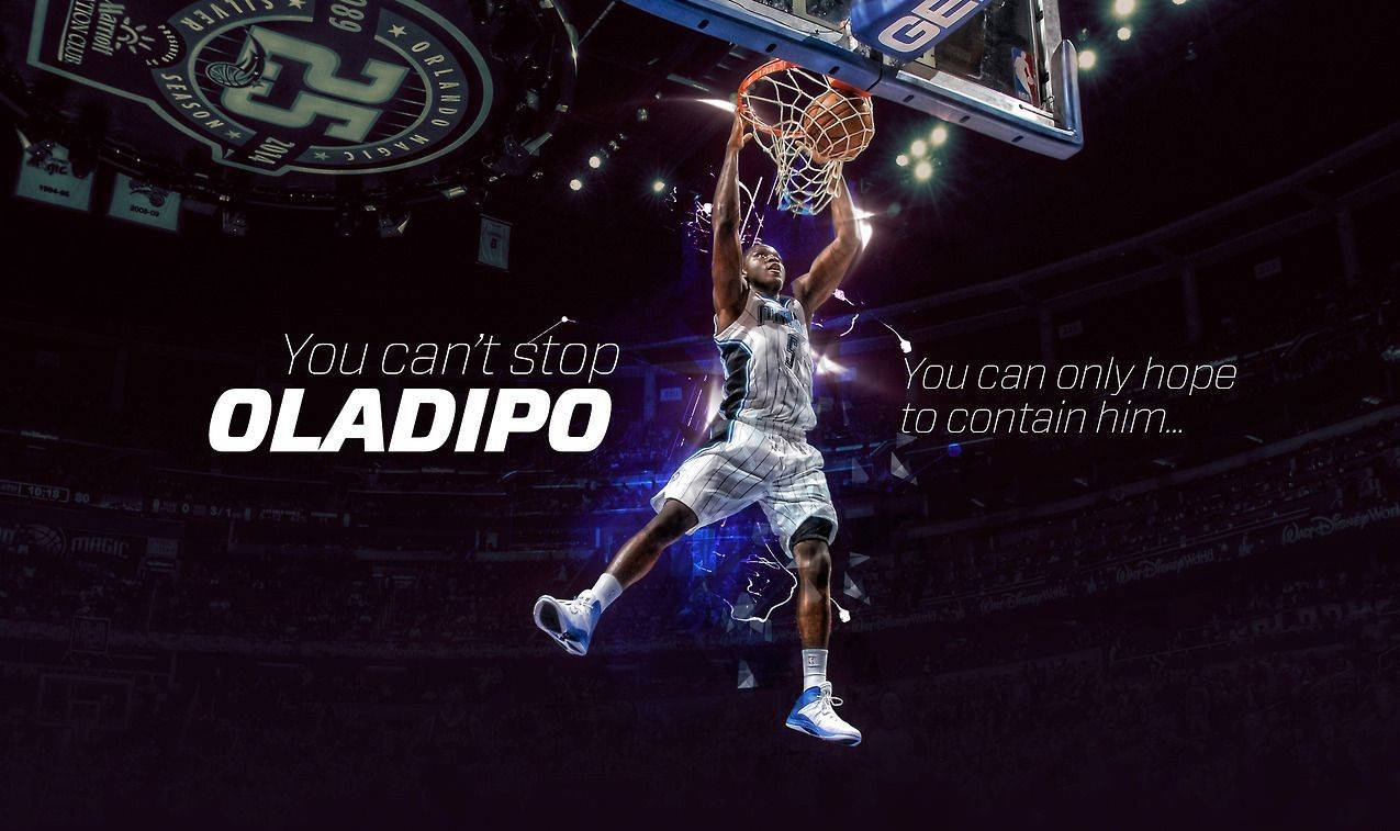 Victor Oladipo, dunking the ball, brightly lit arena, SD Desktop Wallpaper